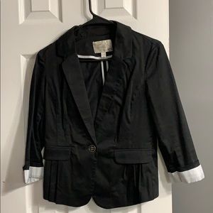 Black Dynamite Blazer with Sleeve Detail